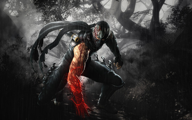 Man demon mask forest bloody free wallpaper for desktop - medium preview image
