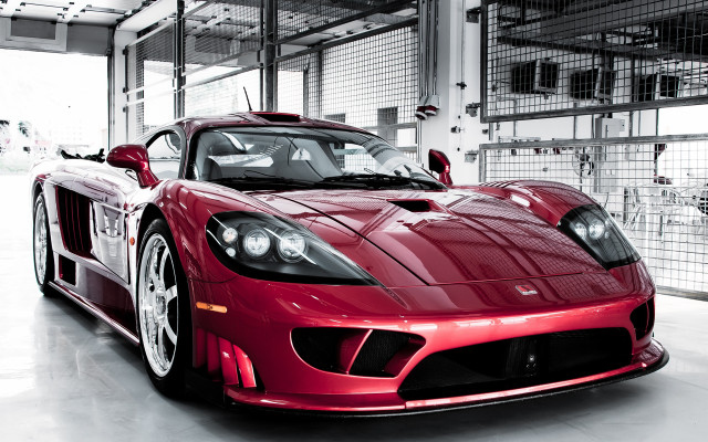 Red sports car garage man #2 free wallpaper for desktop - medium preview image