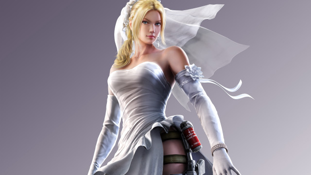 White dress gun veil blonde free wallpaper for desktop - medium preview image