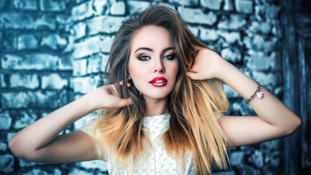 Elina karimova longhair whitetop brickwall free wallpaper for desktop - medium preview image