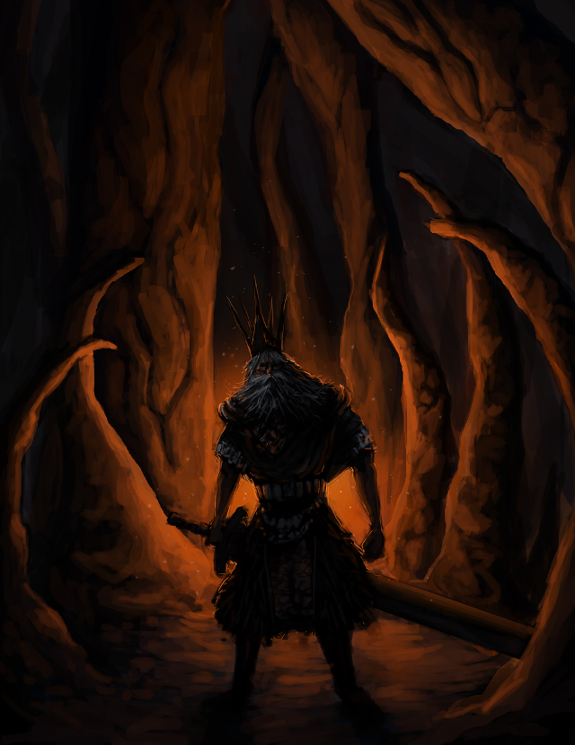Man cave sword glowing head free wallpaper for mobile - medium preview image