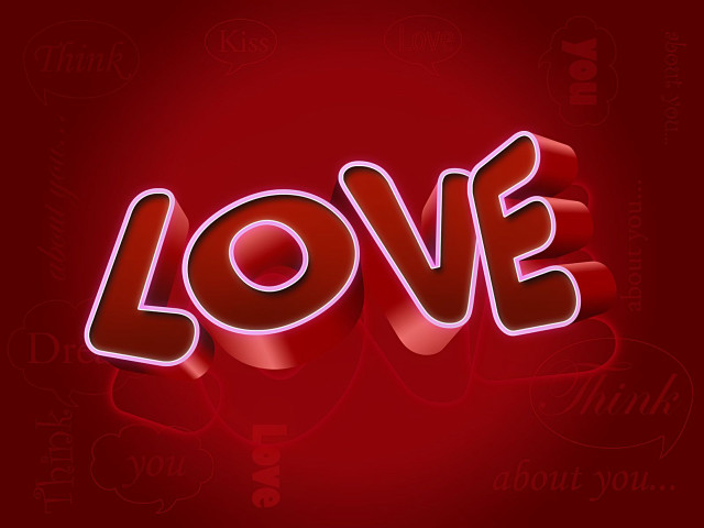 Red love sign red background free wallpaper for desktop - medium preview image