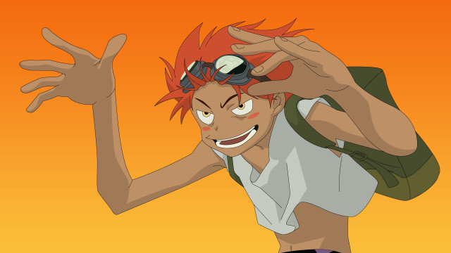 Eizan kikukawa cartoon backpack sunglasses free wallpaper for desktop - medium preview image