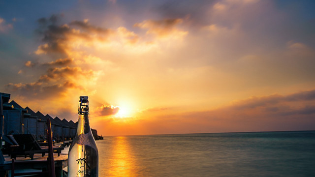 Beer beach sunset clouds horizon free wallpaper for desktop - medium preview image