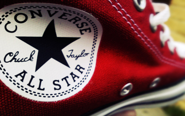 Red converse shoe black star free wallpaper for desktop - medium preview image