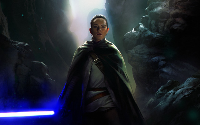 Woman star wars cave lightsaber free wallpaper for desktop - medium preview image