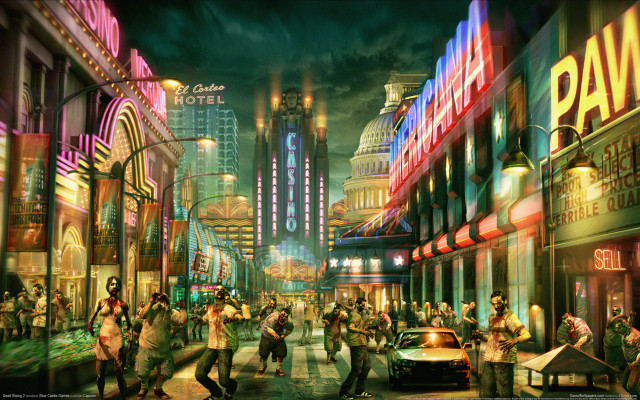 City street night architecture people free wallpaper for desktop - medium preview image