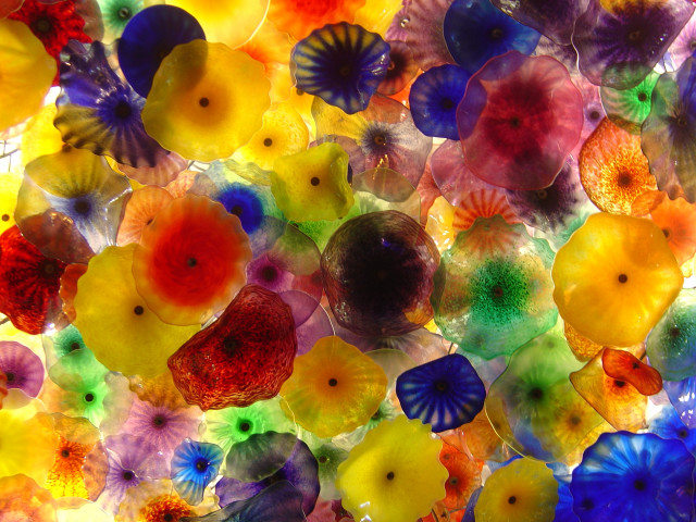 Colorful glass flowers hanging ceiling free wallpaper for desktop - medium preview image