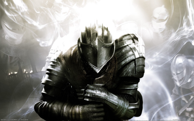 Armor helmet lighting smoke halo free wallpaper for desktop - medium preview image
