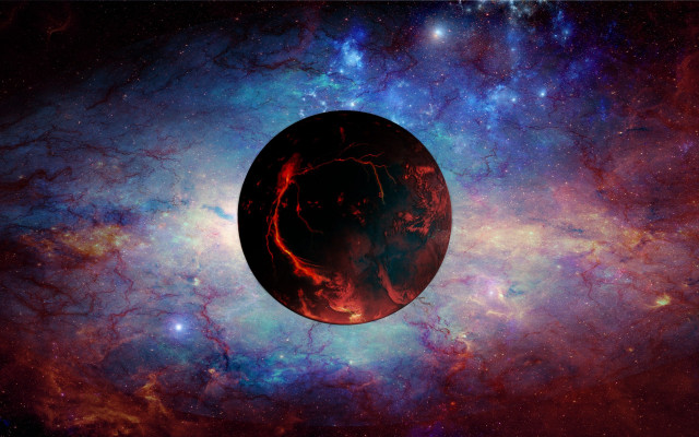 Space astronaut moon stars nebula free wallpaper for desktop - medium preview image