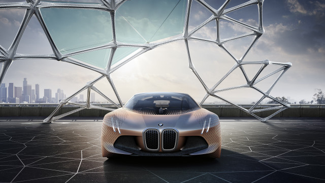 Futuristic car cityscape structure sunset free wallpaper for desktop - medium preview image