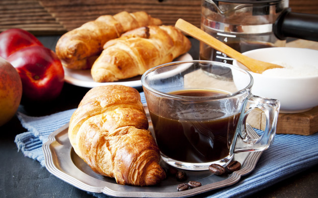 Coffee croissants table food delaunay free wallpaper for desktop - medium preview image
