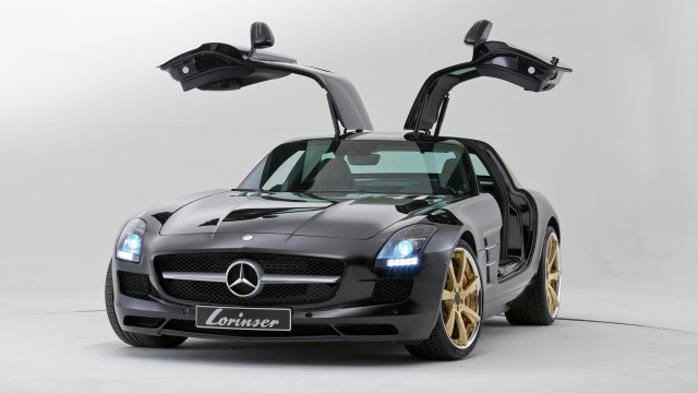 Black mercedes sls open hood free wallpaper for desktop - medium preview image