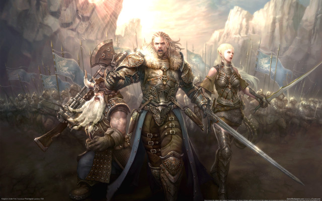 Epic fantasy armor swords mountain free wallpaper for desktop - medium preview image