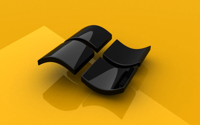 Black object yellow background shadow free wallpaper for desktop - medium preview image