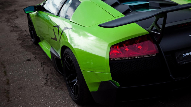 Green sports car hood up #2 free wallpaper for desktop - medium preview image