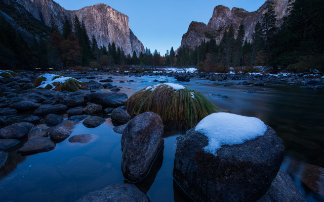 River snow rocks mountains fullmoon free wallpaper for desktop - medium preview image