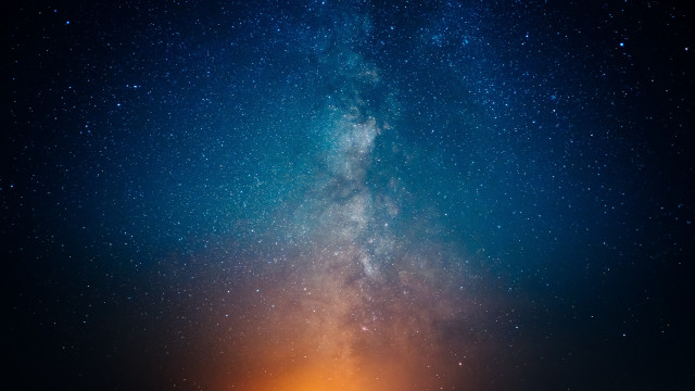 Night sky bright orange blue free wallpaper for desktop - medium preview image