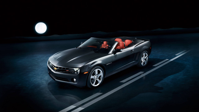 Chevrolet camaro convertible night moon free wallpaper for desktop - medium preview image
