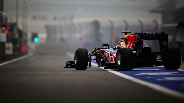 Red bull racing car foggy #2 free wallpaper for desktop - medium preview image