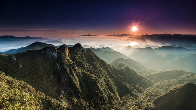 Mountain range sunset clouds lake #3 free wallpaper for desktop - medium preview image