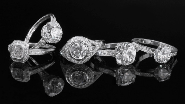 Three rings diamonds black background free wallpaper for desktop - medium preview image