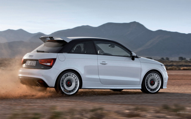 White car desert road mountains free wallpaper for desktop - medium preview image