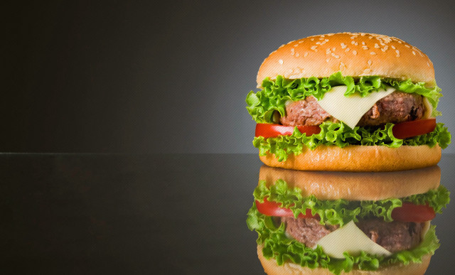 Hamburger lettuce tomato cheese table free wallpaper for desktop - medium preview image