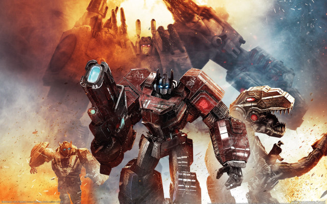 Giant robot battle scene destruction free wallpaper for desktop - medium preview image