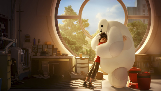 Hugging white bear room window free wallpaper for desktop - medium preview image