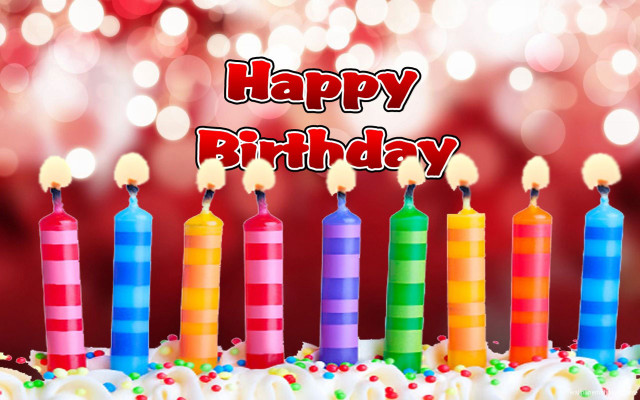 Birthday cake candles happy message free wallpaper for desktop - medium preview image