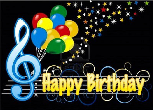 Birthday card balloons treble music free wallpaper for desktop - medium preview image