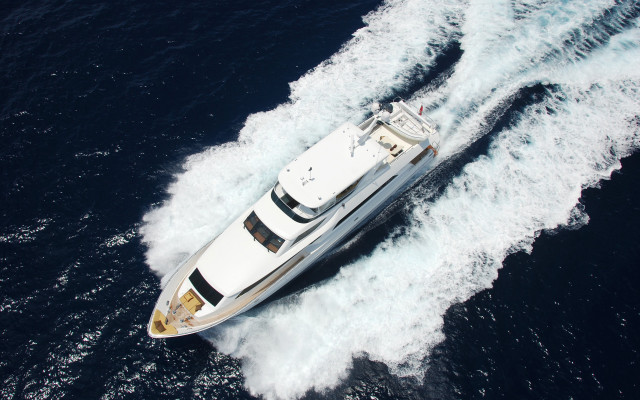 White boat water digital art free wallpaper for desktop - medium preview image