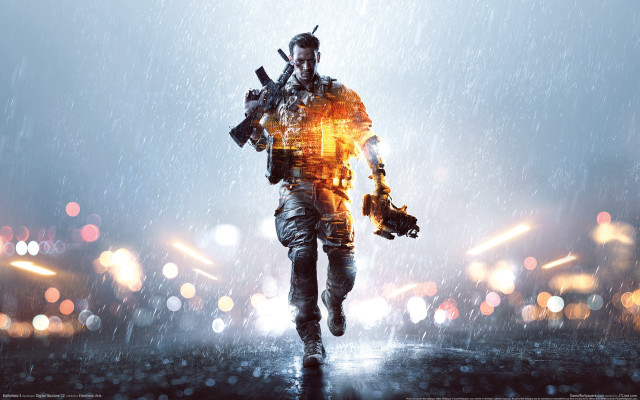 Yellow suit man running rain free wallpaper for desktop - medium preview image