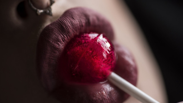 Lips red glossy white stick free wallpaper for desktop - medium preview image