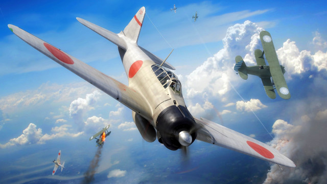 Plane sky clouds mountains ocean free wallpaper for desktop - medium preview image