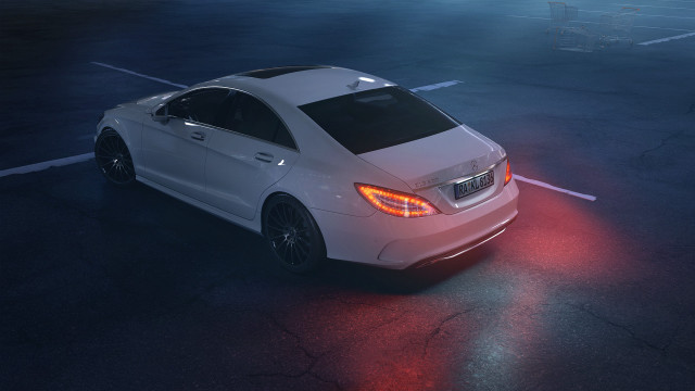 White car parking lot lights #2 free wallpaper for desktop - medium preview image