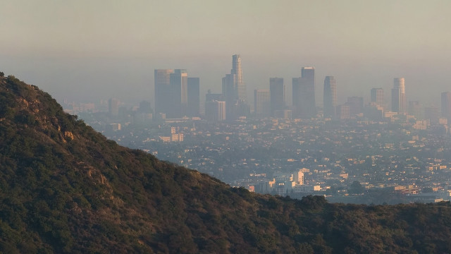 City skyline hill evocative matte free wallpaper for desktop - medium preview image