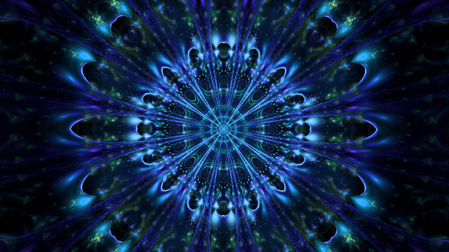 Blue green flower hologram space free wallpaper for desktop - medium preview image