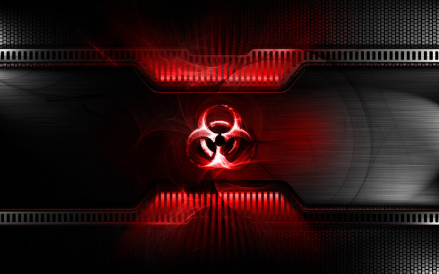 Red black biohazard symbol background free wallpaper for desktop - medium preview image