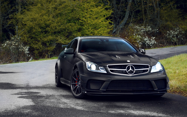 Black mercedes benz matte forest free wallpaper for desktop - medium preview image