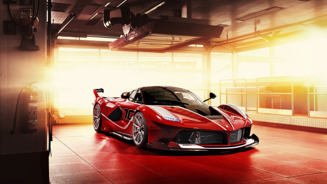 Red sports car garage light #4 free wallpaper for desktop - medium preview image