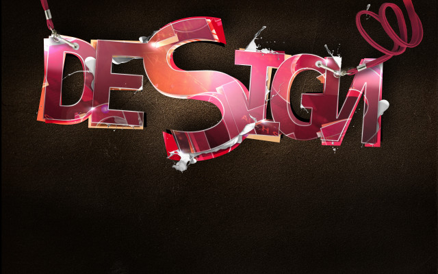 Red pink black typography 3d #2 free wallpaper for desktop - medium preview image