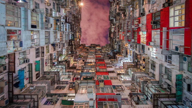 Tall building windows doors sky free wallpaper for desktop - medium preview image