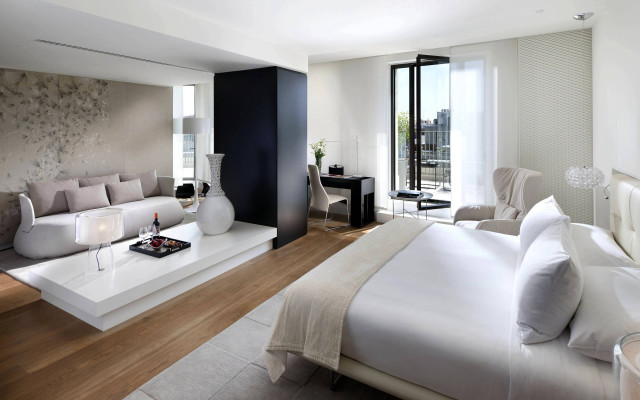 Bedroom city view luxury digital free wallpaper for desktop - medium preview image