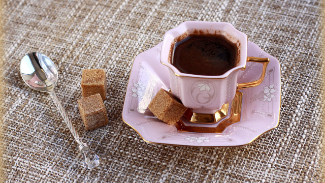 Coffee spoon plate morning blush free wallpaper for desktop - medium preview image