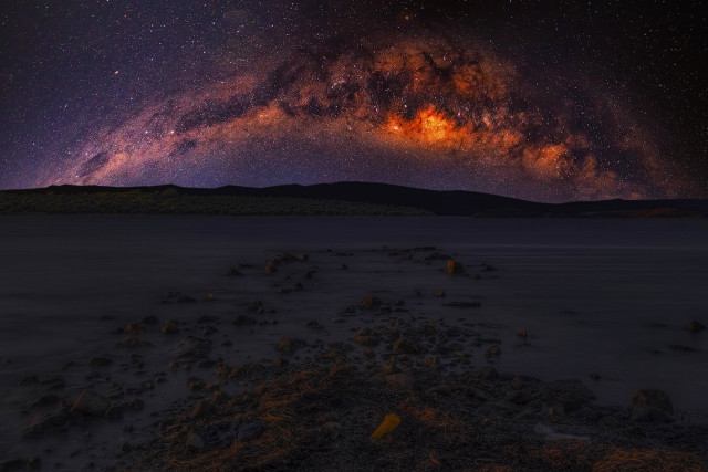 Night sky mountains aurora festival free wallpaper for desktop - medium preview image