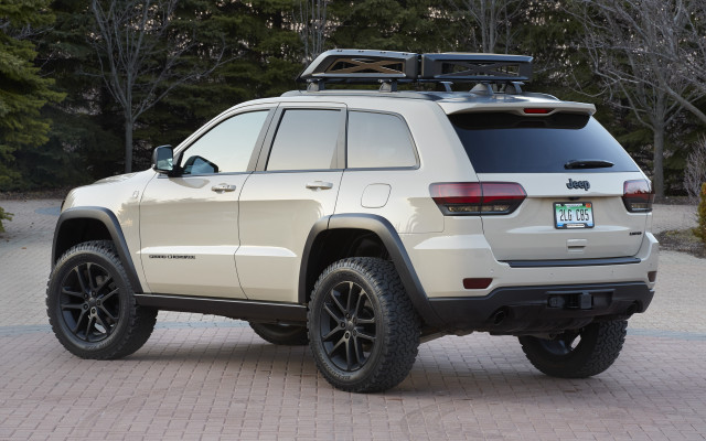 White jeep black rack driveway free wallpaper for desktop - medium preview image