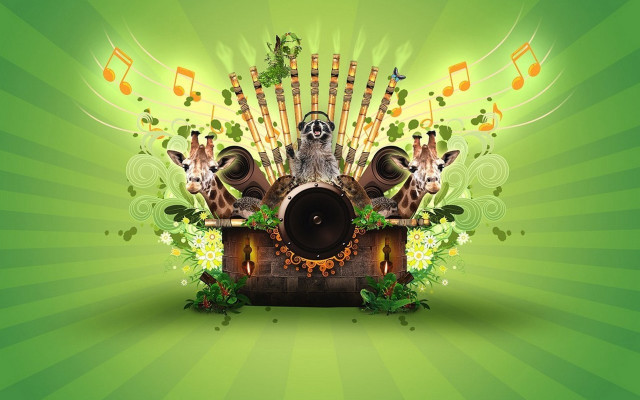 Green music ecology artist digital free wallpaper for desktop - medium preview image