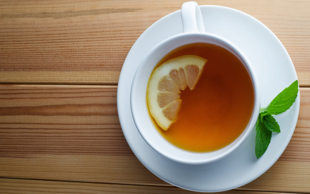 Tea lemon mint saucer wooden free wallpaper for desktop - medium preview image